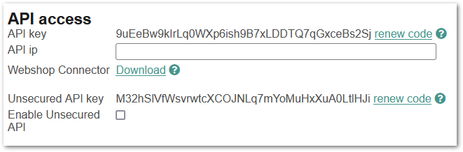 API access control settings